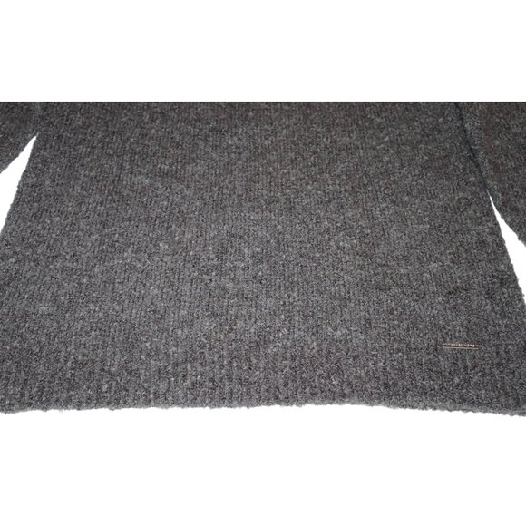 Michael Michael Kors Gray Bouclé Turtleneck Sweater L Minimalist Cozy Chic - Picture 5 of 9